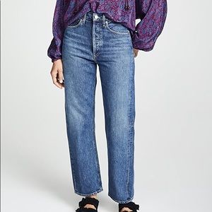 Agolde Blue Straight Leg Jeans